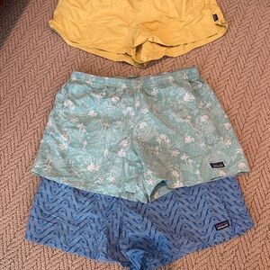 Patagonia Shorts Trio - Yellow, Teal, Blue
